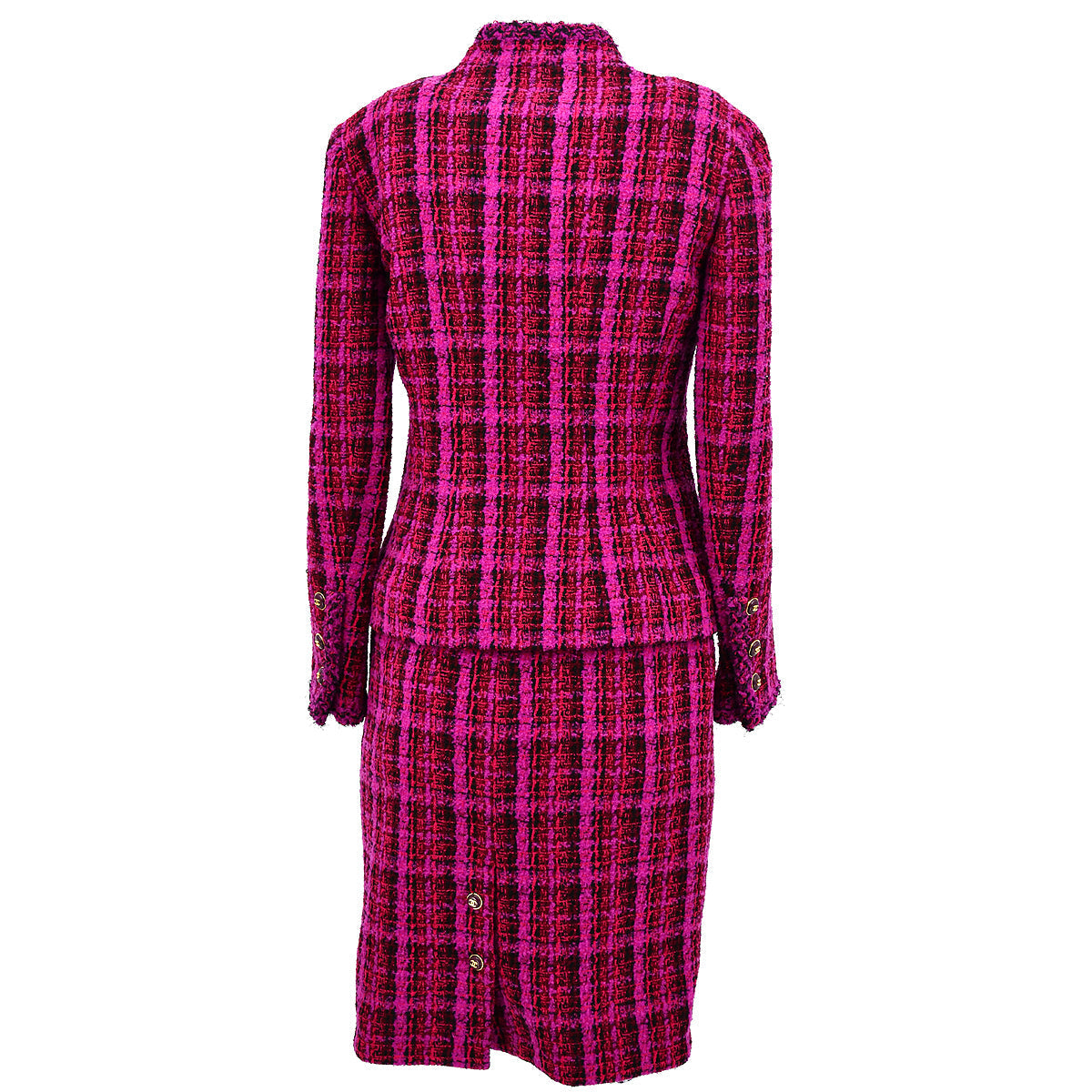 Luxury Chanel Setup Suit Jacket Skirt Pink 95A #38