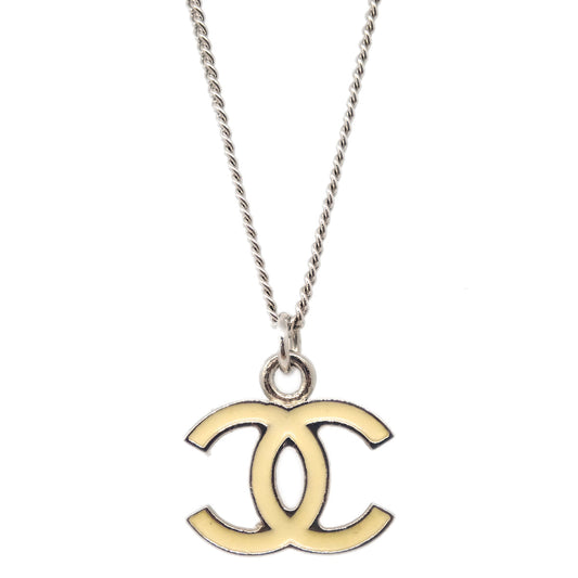 Luxury Chanel Chain Necklace Silver White 07V