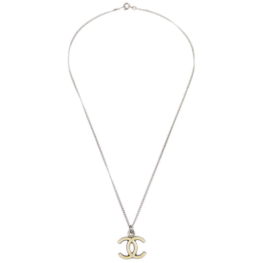 Luxury Chanel Chain Necklace Silver White 07V