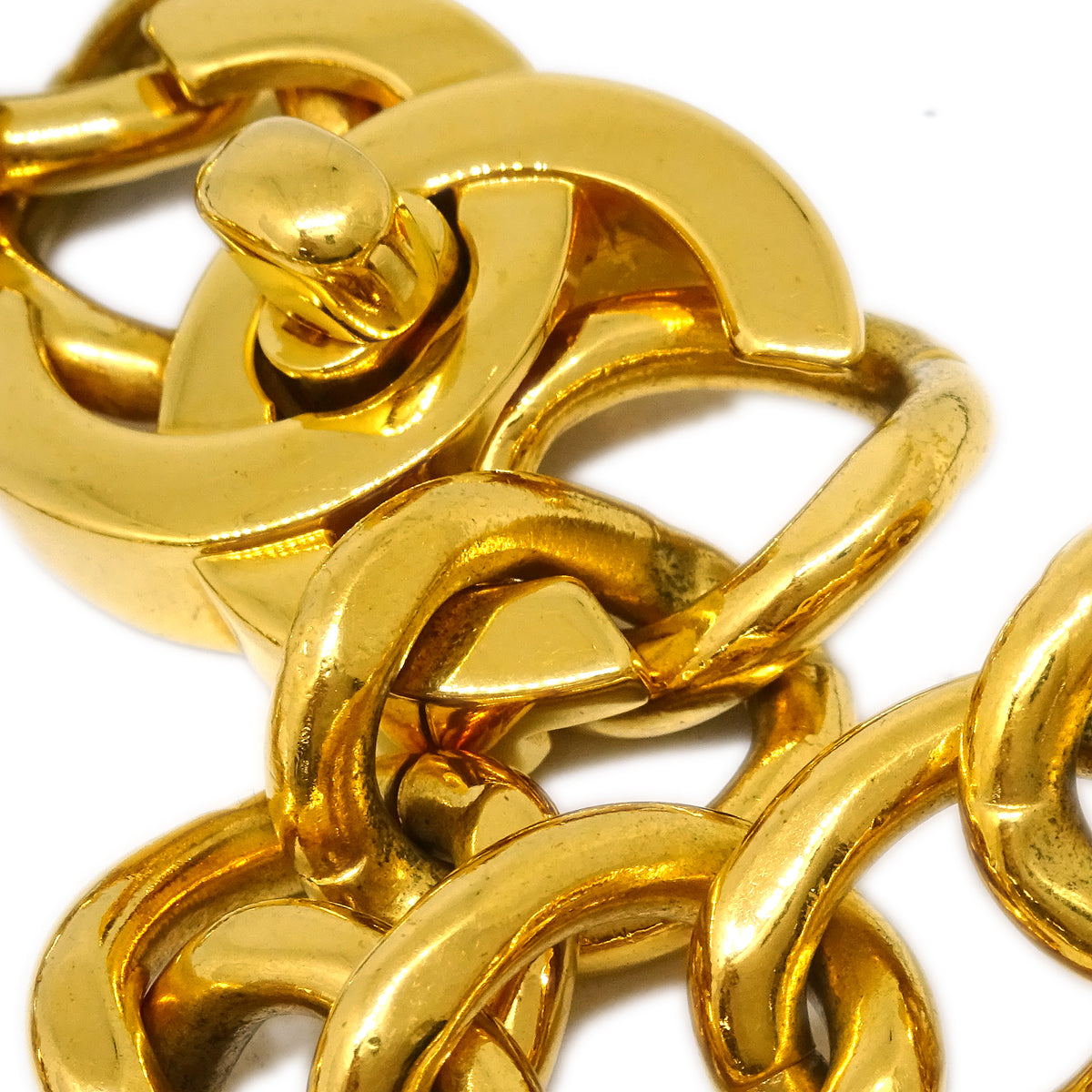Luxury Chanel Turnlock Gold Chain Necklace 96P