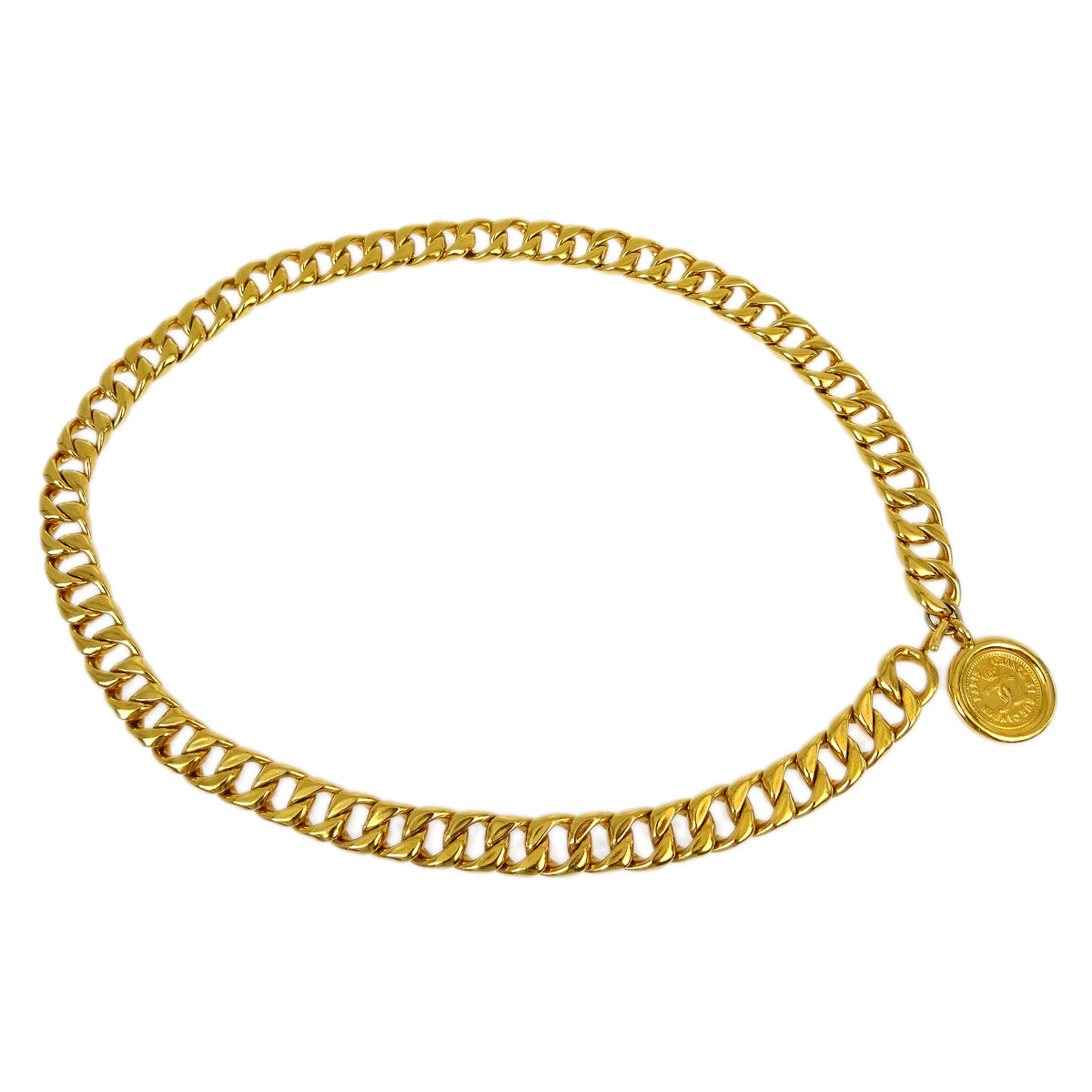 Luxury Chanel Medallion Chain Belt Gold Small New