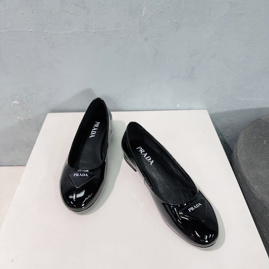Luxury PradaBASIC PATENT BALLET FLATS BLACK CALFSKIN