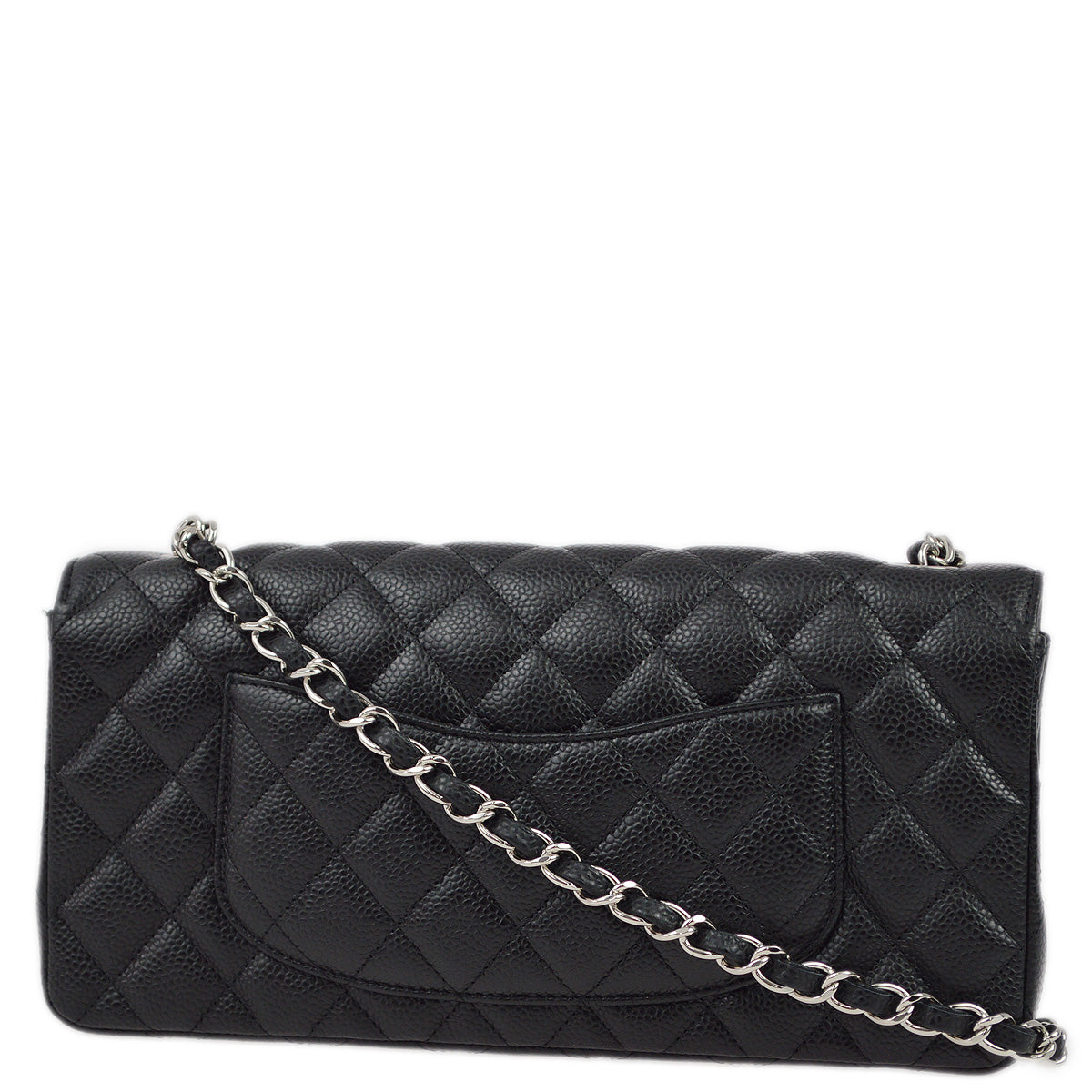 Luxury Chanel 2009-2010 Black Caviar East West Shoulder Bag