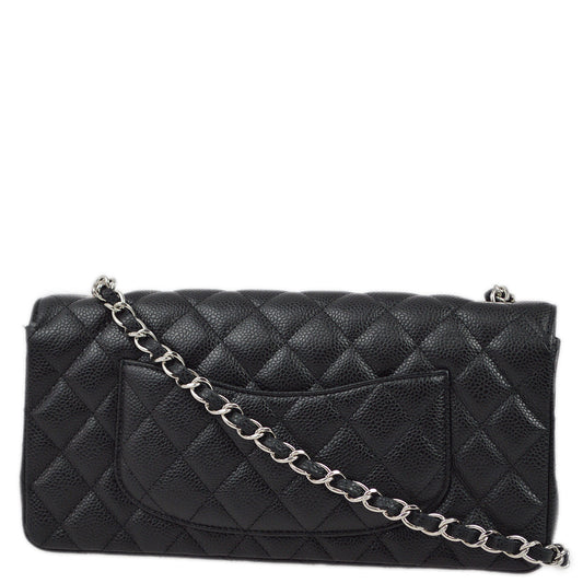 Luxury Chanel 2009-2010 Black Caviar East West Shoulder Bag