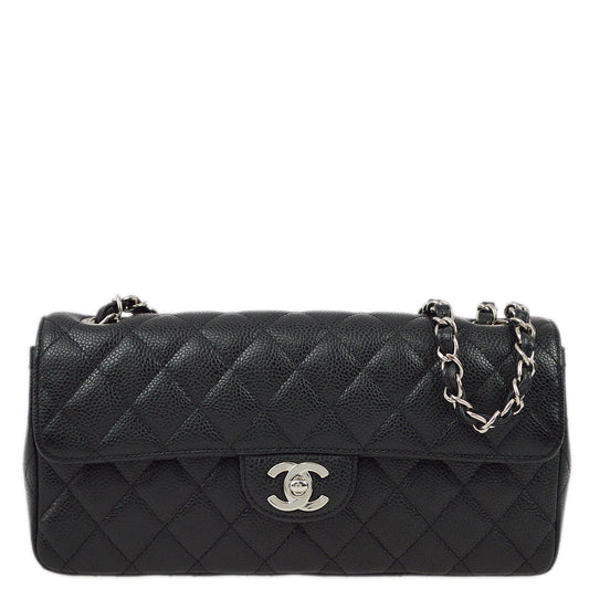 Luxury Chanel 2008-2009 Black Caviar East West Shoulder Bag