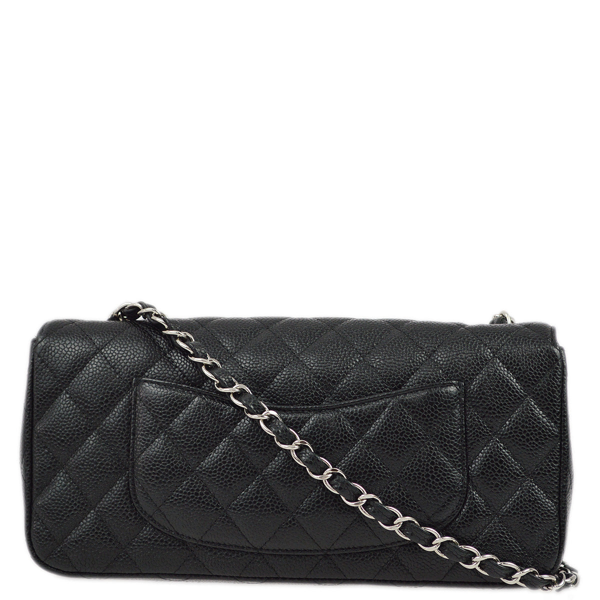 Luxury Chanel 2008-2009 Black Caviar East West Shoulder Bag