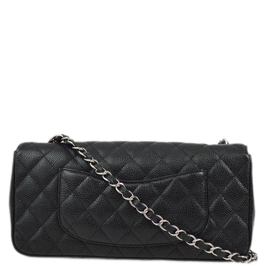 Luxury Chanel 2008-2009 Black Caviar East West Shoulder Bag
