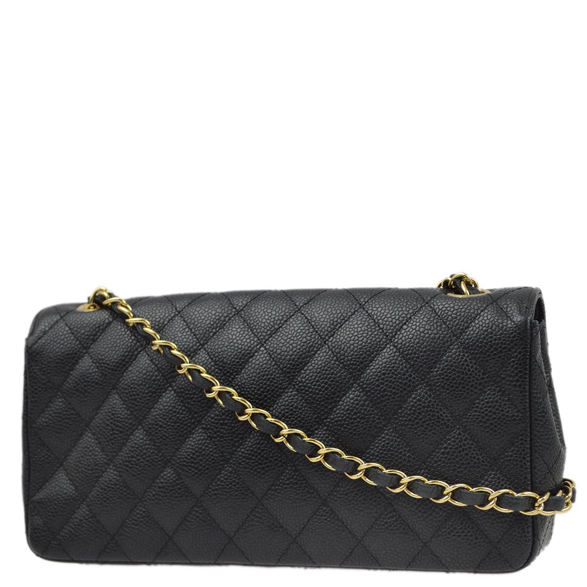 Luxury Chanel 2005-2006 Black Caviar East West Shoulder Bag