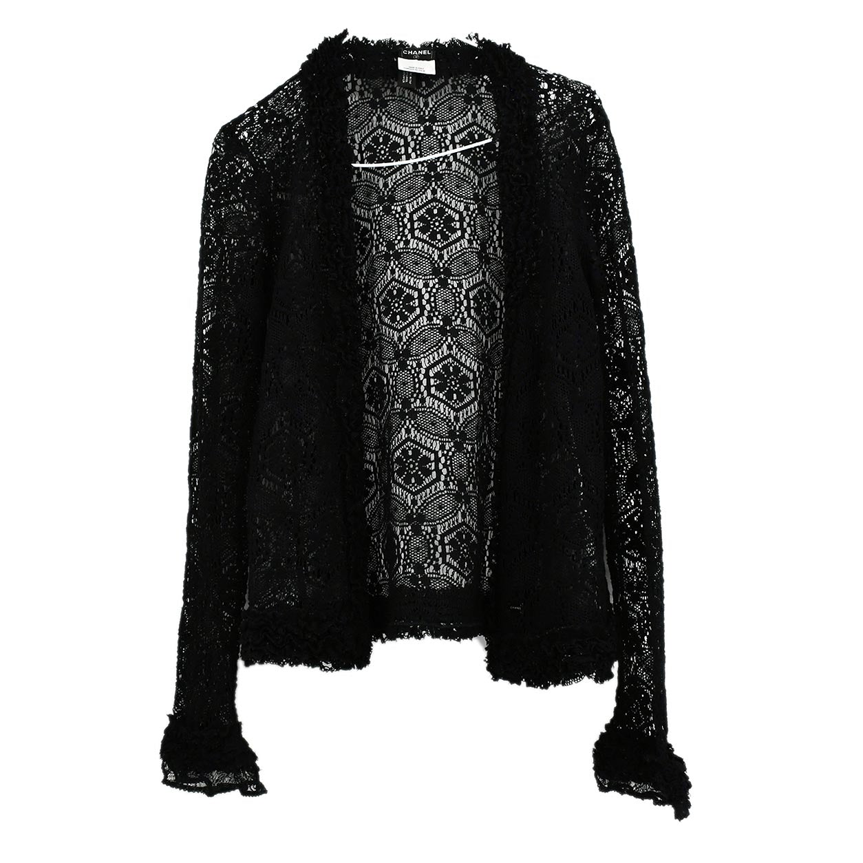 Luxury Chanel Lace Cardigan Black 04A #40