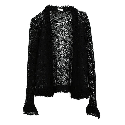 Luxury Chanel Lace Cardigan Black 04A #40