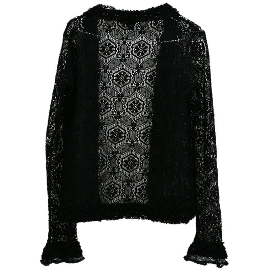 Luxury Chanel Lace Cardigan Black 04A #40