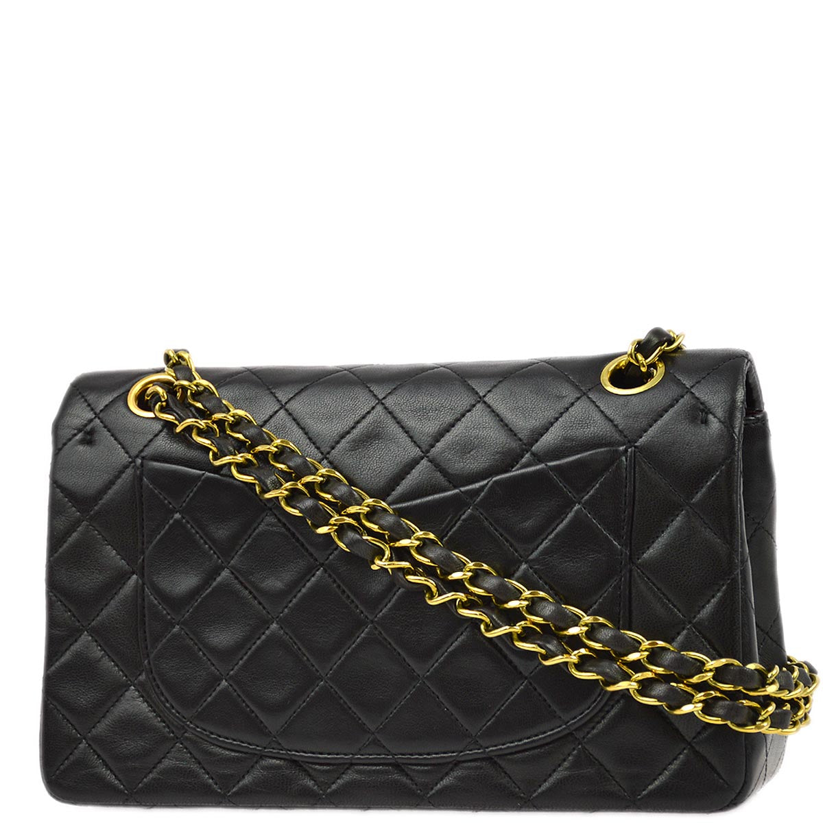 Luxury Chanel 1991-1994 Black Lambskin Small Classic Double Flap Shoulder Bag