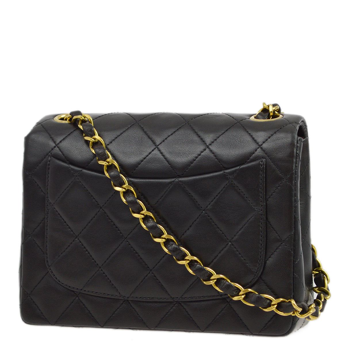 Luxury Chanel 1994-1996 Black Lambskin Mini Classic Square Flap Shoulder Bag 17