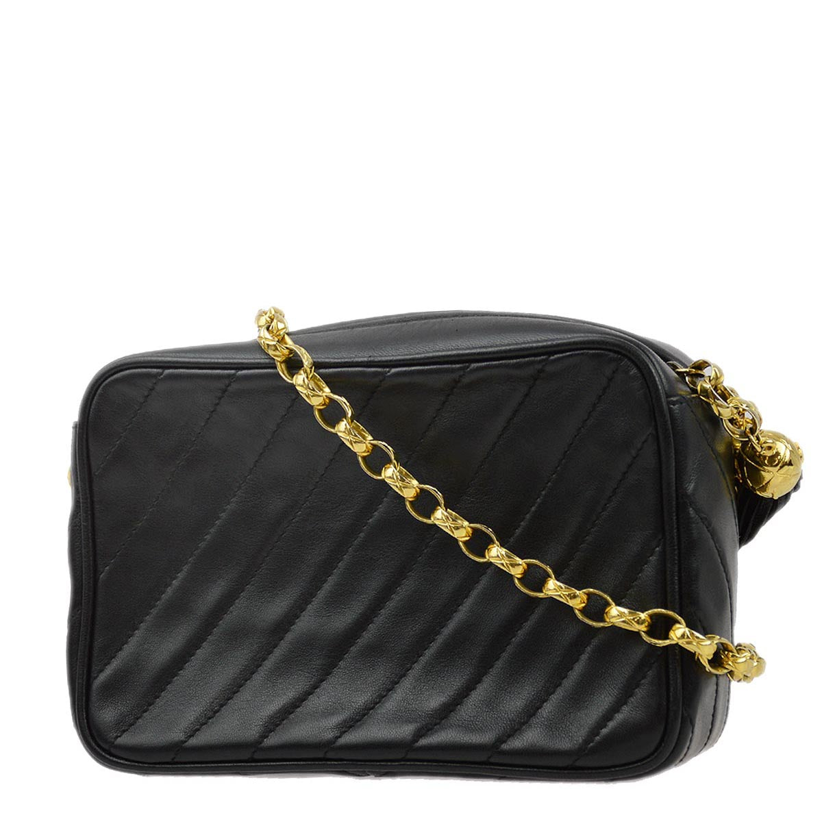 Luxury Chanel 1991-1994 Black Lambskin Camera Bag Mini