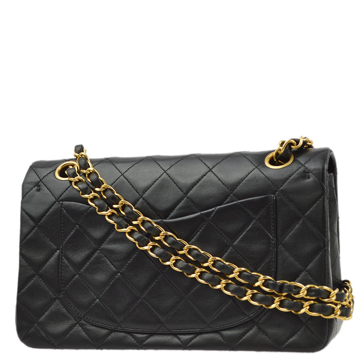 Luxury Chanel 1994-1996 Black Lambskin Small Classic Double Flap Shoulder Bag