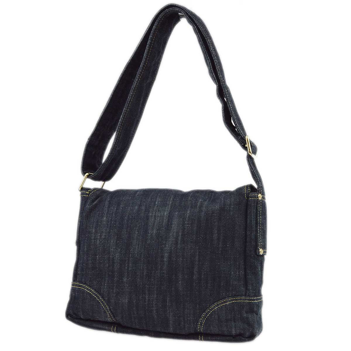 Luxury Chanel 2005-2006 Indigo Denim Messenger Shoulder Bag