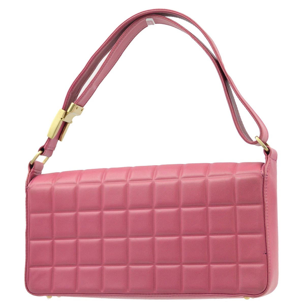 Luxury Chanel 2003-2004 Pink Lambskin Choco Bar Shoulder Bag