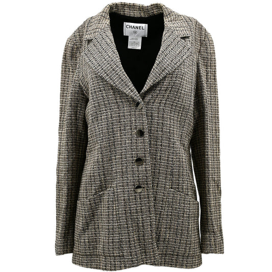 Luxury Chanel Single Breasted Jacket Beige 03P #42