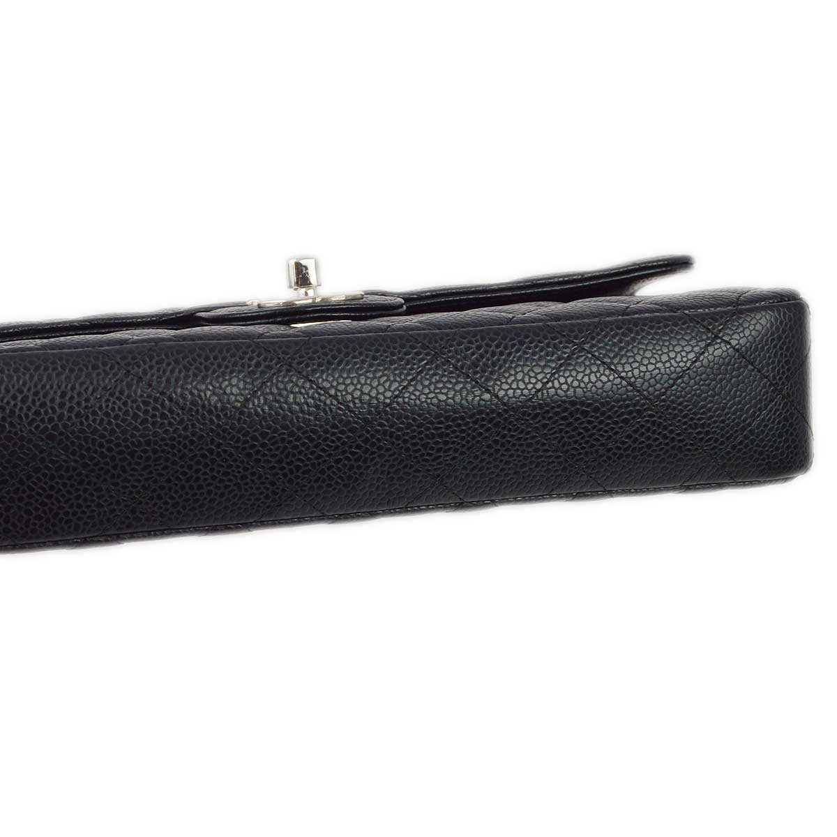 Luxury Chanel 2005-2006 Black Caviar East West Shoulder Bag