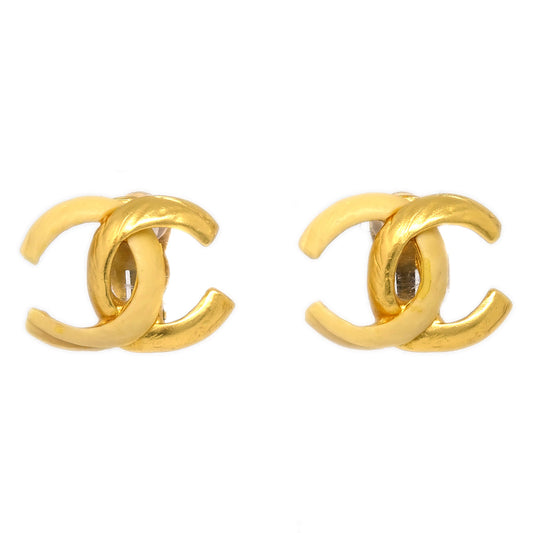 Luxury Chanel CC Earrings Clip-On Gold 00T