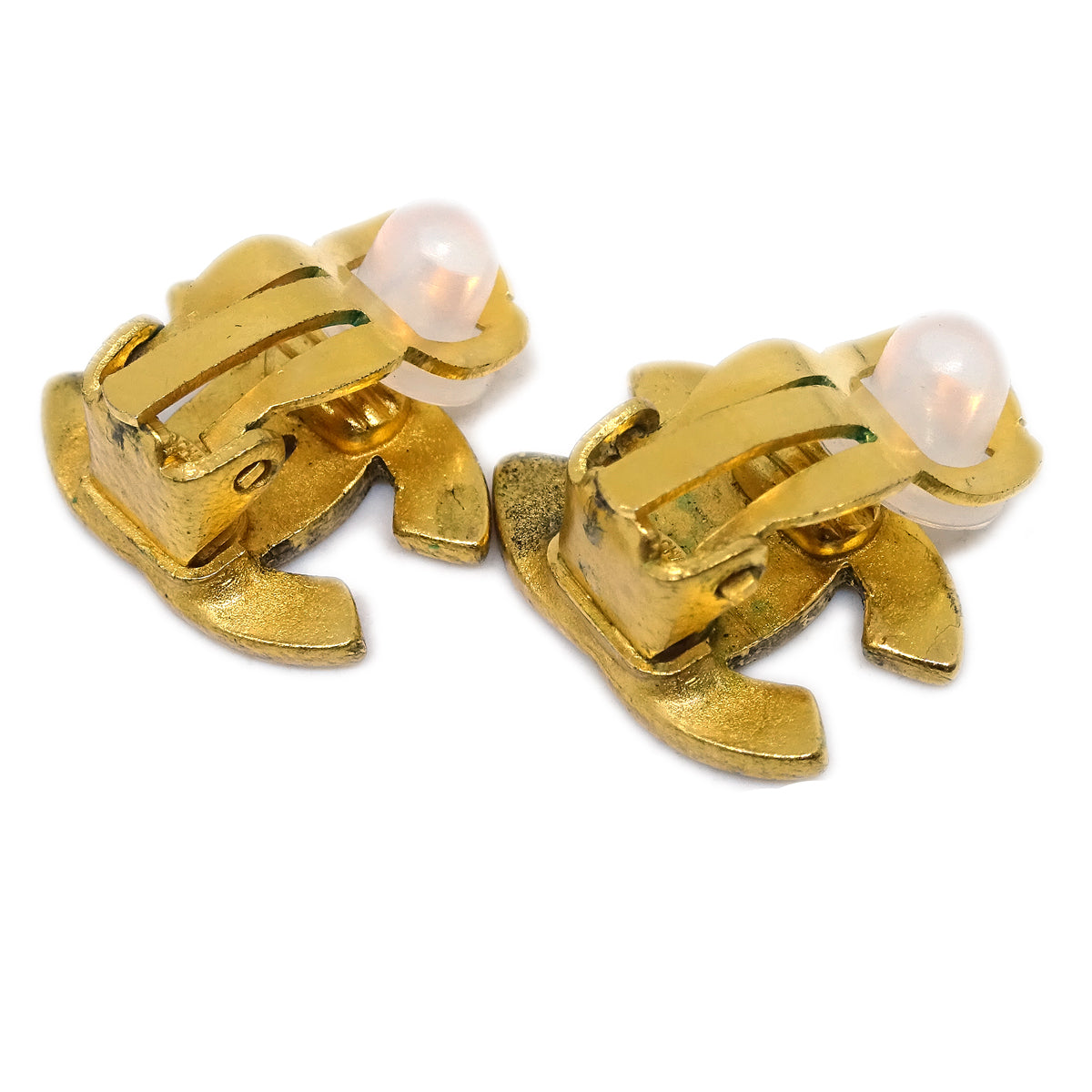Luxury Chanel CC Earrings Clip-On Gold 99A