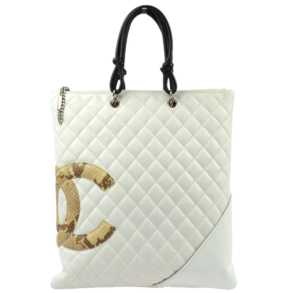 Luxury Chanel 2004-2005 White Calfskin Cambon Ligne Tote Handbag