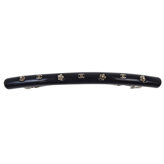 Luxury Chanel Hair Clip Hairpin Barrette Black 02A