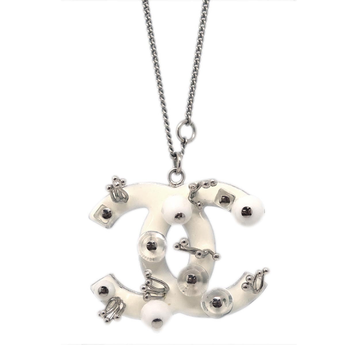 Luxury Chanel Chain Necklace Silver B10A