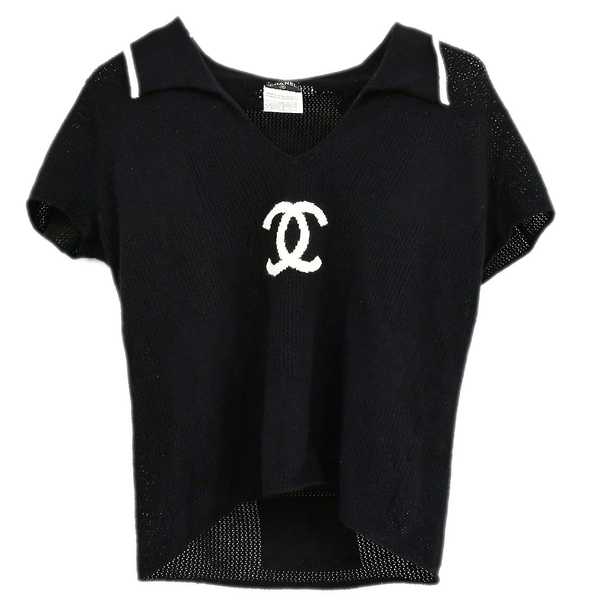 Luxury Chanel Short Sleeve Sweater Black 01C #40