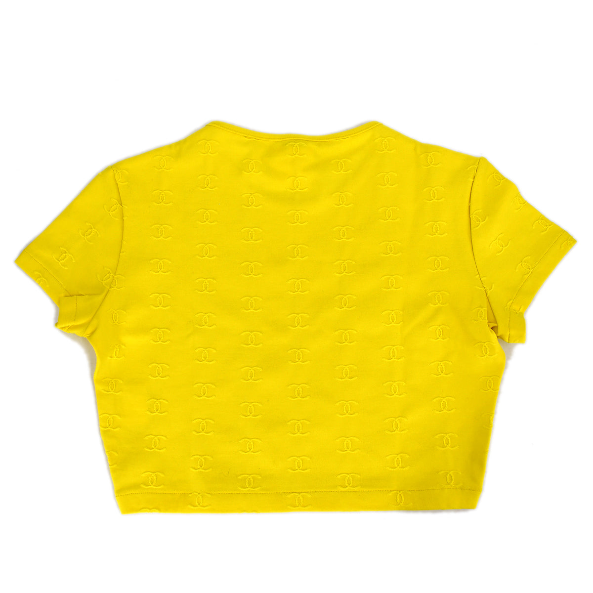 Luxury Chanel Cropped T-shirt Top Yellow 97P #40