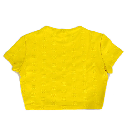 Luxury Chanel Cropped T-shirt Top Yellow 97P #40