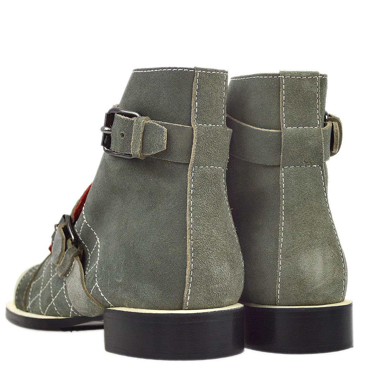 Luxury Chanel * Gray Suede Short Boots Shoes #37
