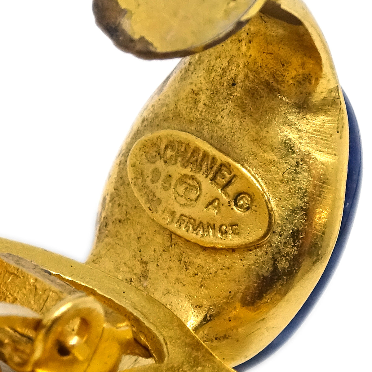 Luxury Chanel Hoop Dangle Earrings Clip-On Gold 95A