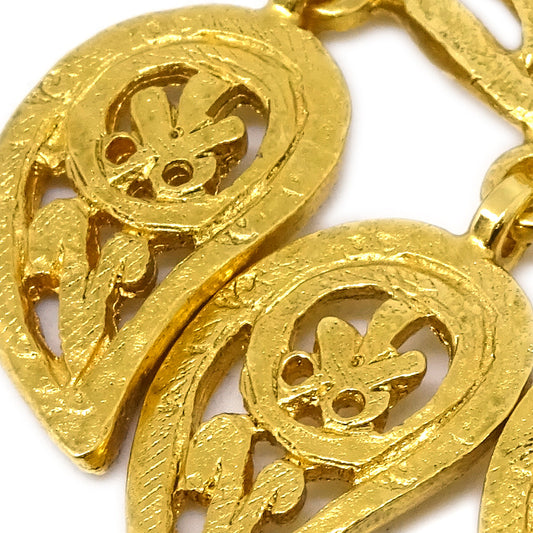 Luxury Chanel Fringe Dangle Earrings Clip-On Gold 95A