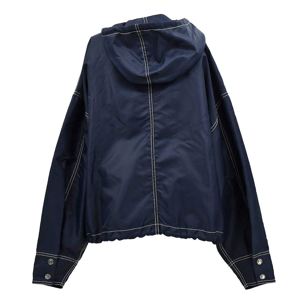 Luxury Chanel Zip Up Hooded Jacket Navy 1995