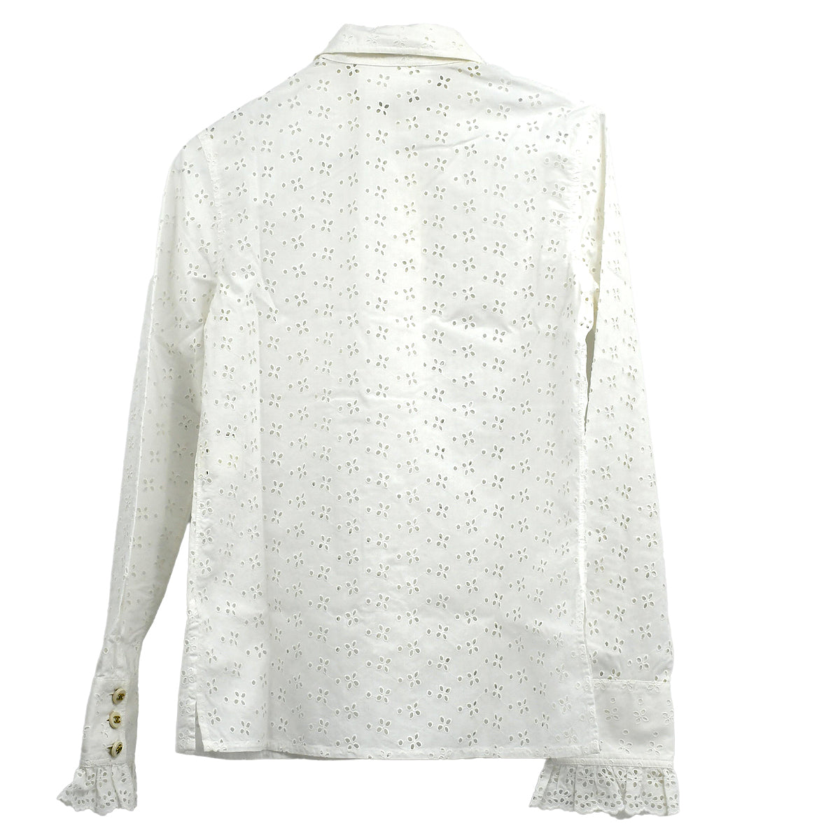 Luxury Chanel Shirt Blouse White #36