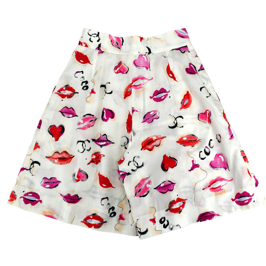 Luxury Chanel Lip Short Pants White #36
