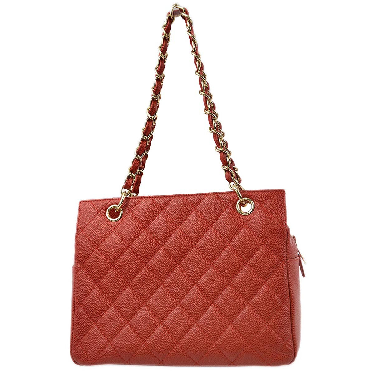 Luxury Chanel 2001-2003 Red Caviar Petite Timeless Tote PTT Chain Handbag