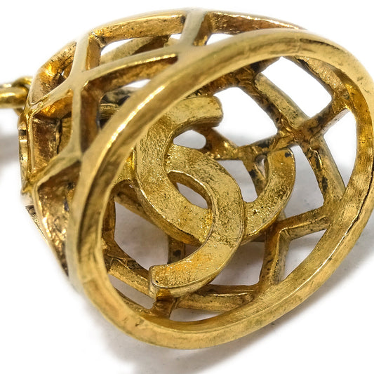 Luxury Chanel Gold Bell Dangle Earrings Clip-On
