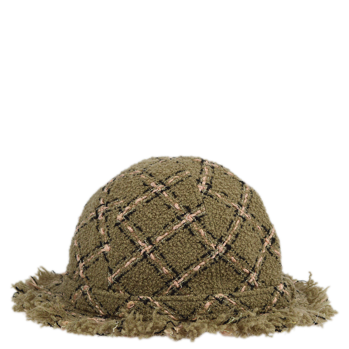 Luxury Chanel Tweed Hat #57 Gray Small New