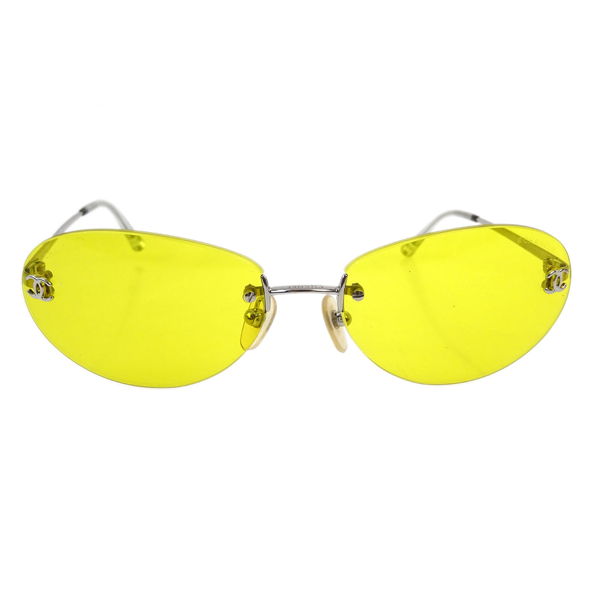 Luxury Chanel Sunglasses Eyewear Yellow Small New
