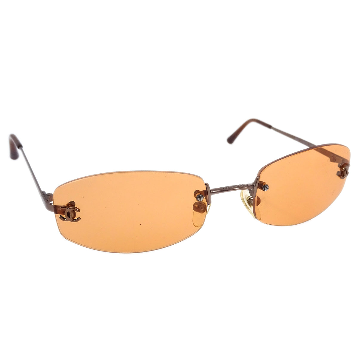 Luxury Chanel Sunglasses Eyewear Orange Small New