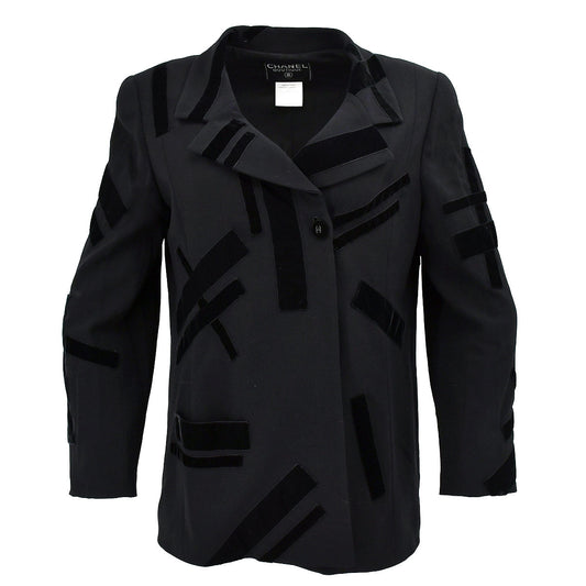 Luxury Chanel Single Breasted Jacket Black 98A #40