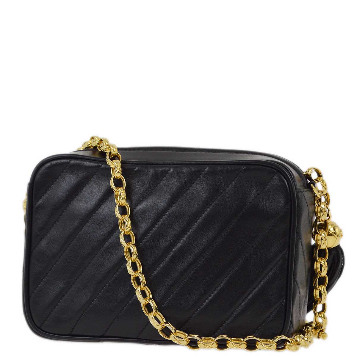 Luxury Chanel 1991-1994 Black Lambskin Camera Bag Mini