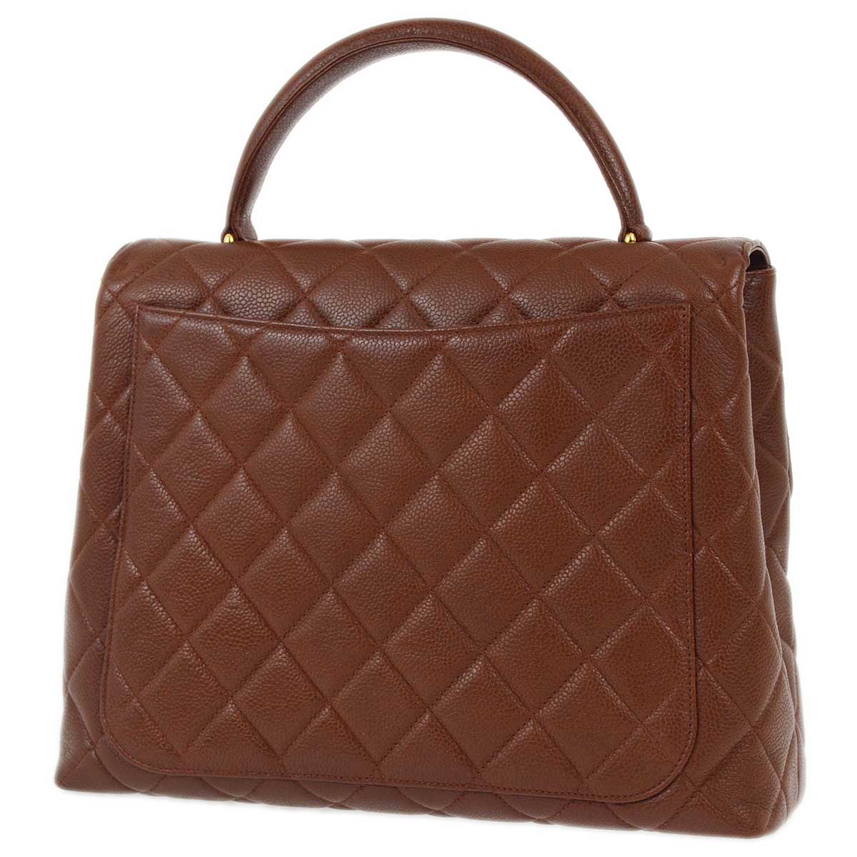 Luxury Chanel 2000-2002 Brown Caviar Kelly Handbag