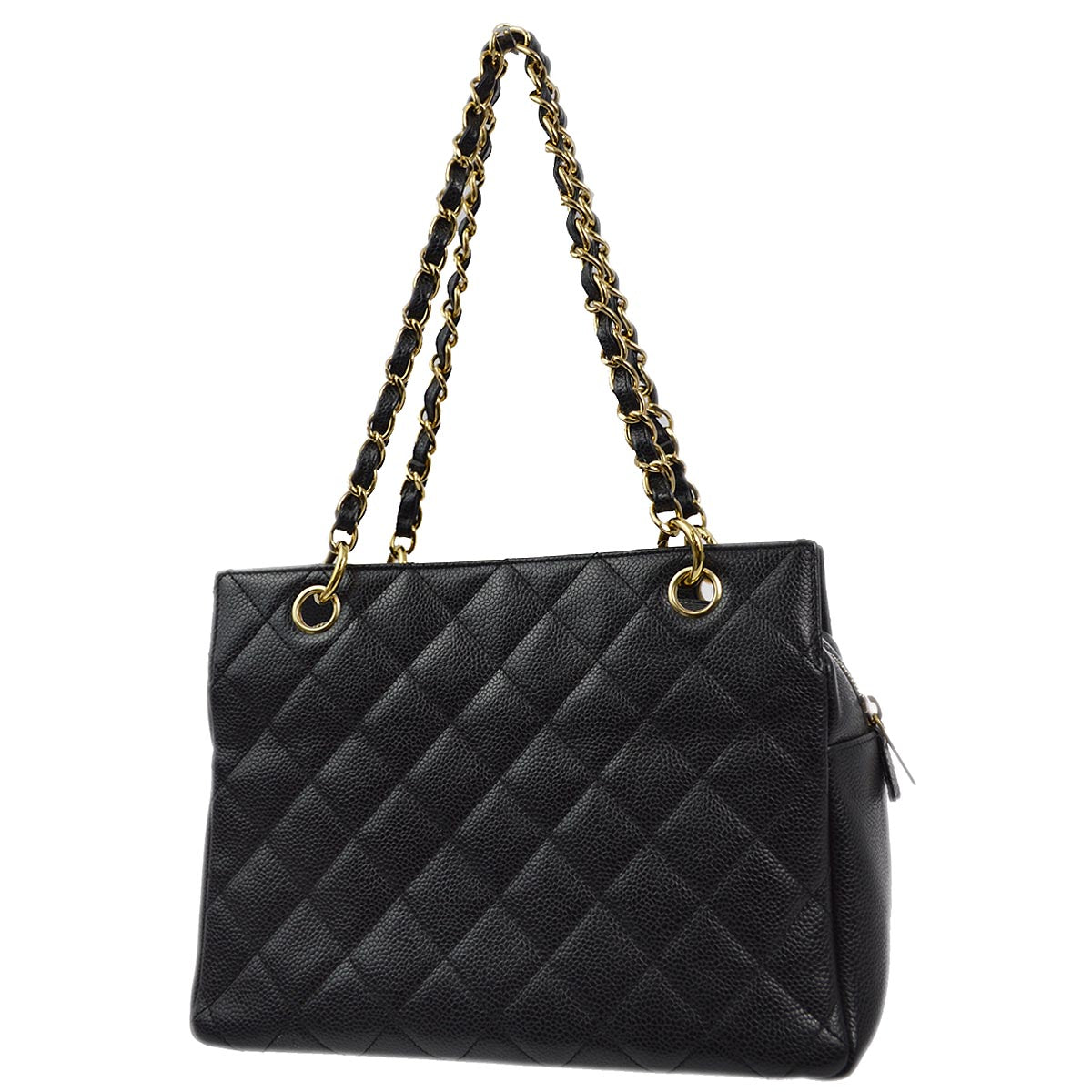 Luxury Chanel 2005-2006 Black Caviar Petite Timeless Tote PTT Chain Handbag