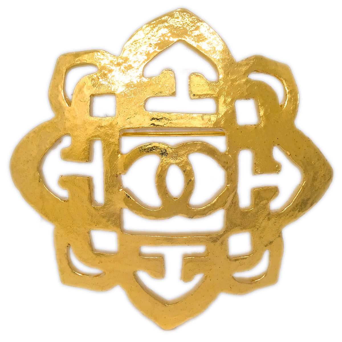Luxury Chanel Flower Brooch Pin Gold 1249/28