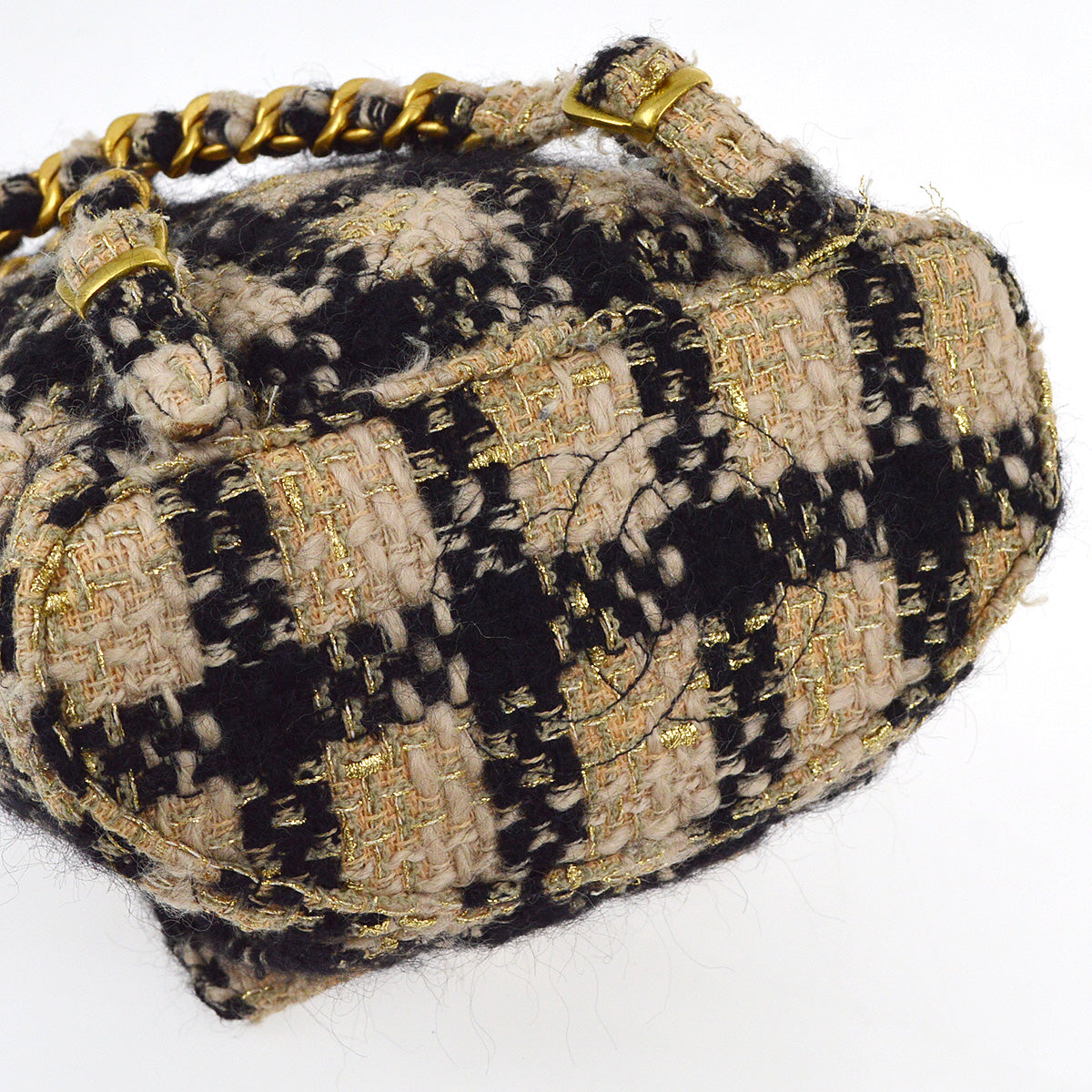 Luxury Chanel 1991-1994 Beige Tweed Duma Backpack Large