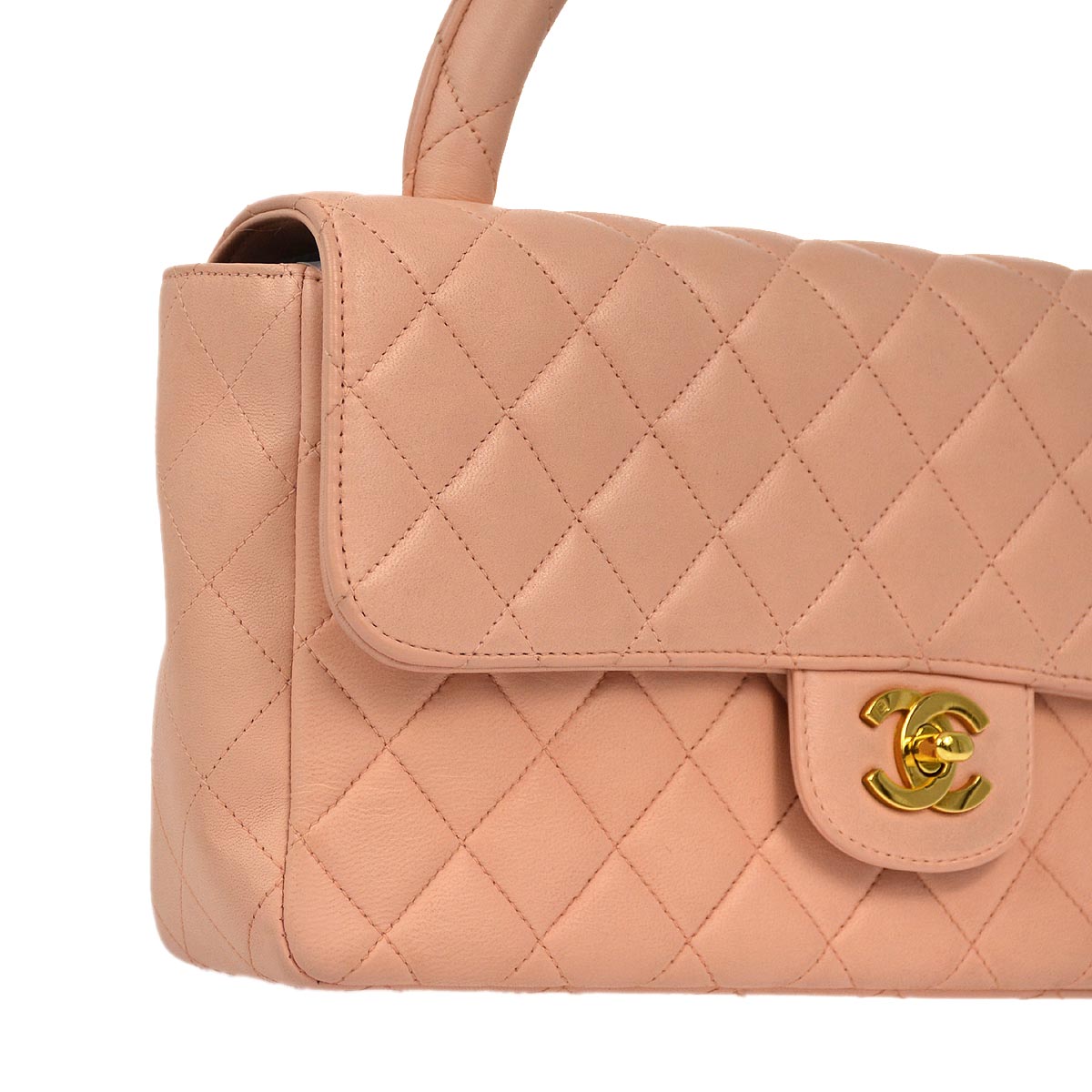 Luxury Chanel 1994-1996 Pink Lambskin Classic Single Flap 2 in 1 Handbag Set