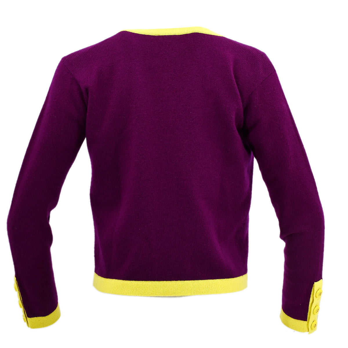Luxury Chanel Ensemble Cardigan Short Sleeve Top Purple